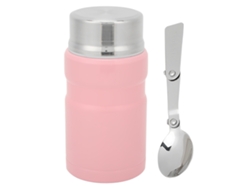 Recipiente Térmico De Acero Inoxidable Para Alimentos De 750 Ml (26 Oz) Con Cuchara Para Almuerzo, Sopa, Aperitivos, Color Rosa.