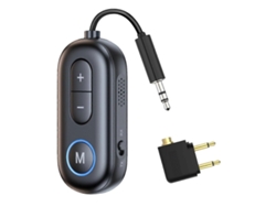Transmissor E Receptor De Áudio Bluetooth Estéreo Com Microfone, Preto.