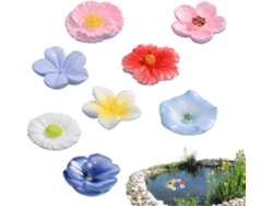 Estación De Agua - 8 Piezas Hechas De Resina, Bebederos Flotantes Para Pájaros, Flores Y Mariposas Para Estanques,