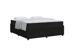Maison Exclusive - Estructura De Cama Con Colchón Negro 180 X 200 Cm Tela