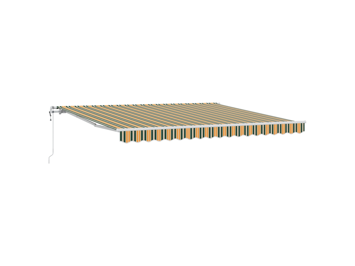 Toldo retráctil automático Vidaxl de poliéster verde y amarillo (4 x 3 m)