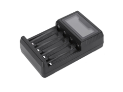 Cargador De Baterías Portátil De 4 Ranuras Con Pantalla Lcd Y Puerto Usb