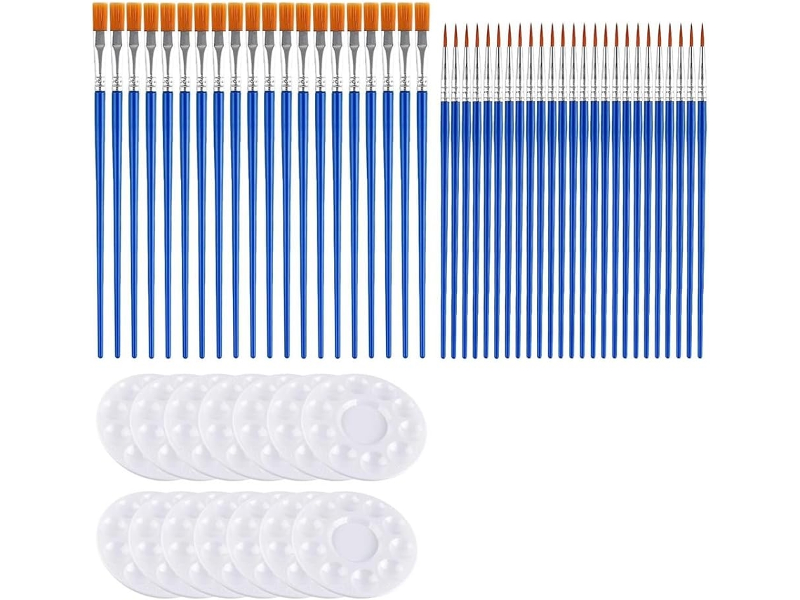 Juego De 150 Pinceles Y Paletas, Que Incluye 100 Pinceles De Nailon Y 50 Pinceles Redondos.