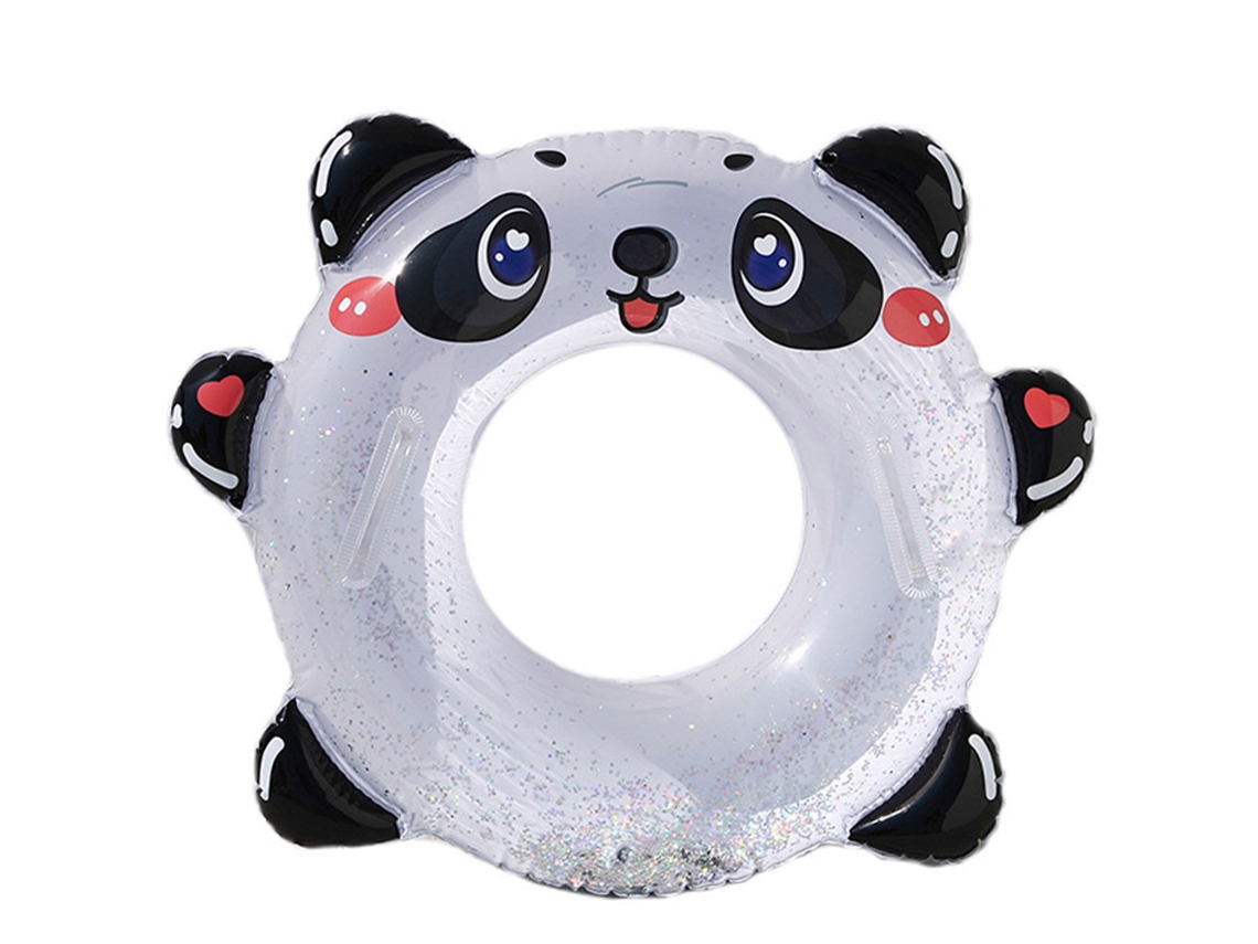 Flotador De Piscina Para Bebé Pandita Cariño Inflable Ancho Con Asas Y Lentejuelas Anillo De Natación Ayuda De Entrenamiento