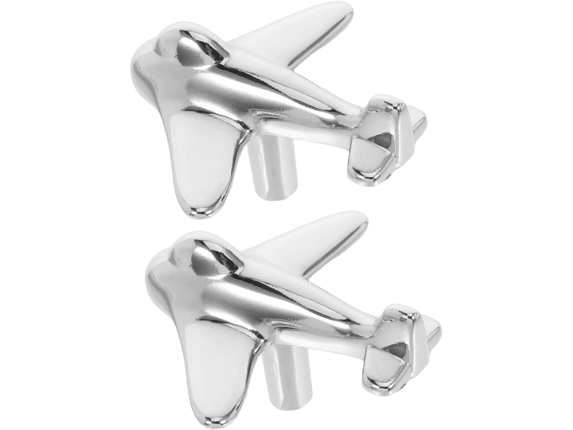 Juego de 2 tiradores con forma de avión para cajones de cómoda y armario. Incluye tornillos.