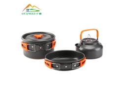 Conjunto de Camping Olla Hervidor Combo Estufa Multifuncional con Cubiertos Estufa Portadora para Exteriores Marca No Disponible