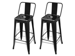Maison Exclusive - Taburetes De Cocina 2 Unidades De Acero Negro