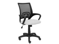 Silla De Oficina Vianos Con Mecanismo Basculante Tapizada Con Tela Color Blanco Y Malla Color Negro