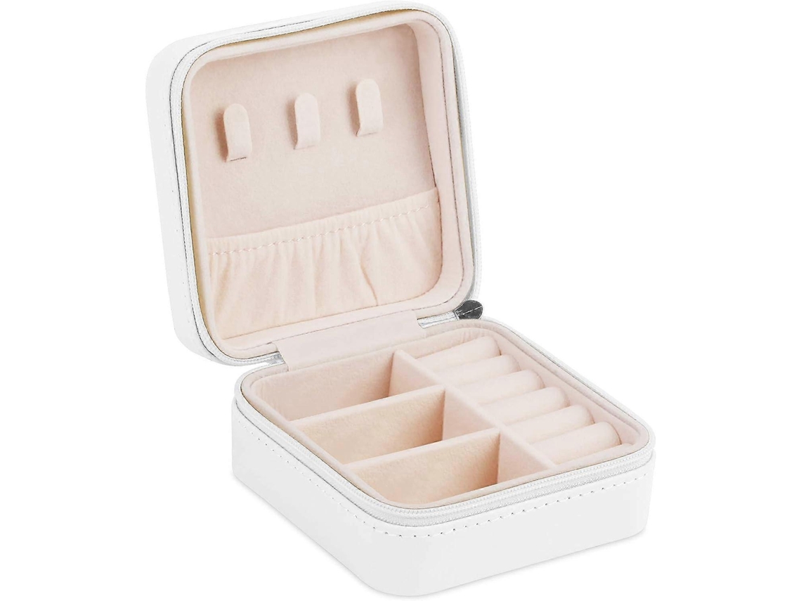 Estuche portátil para joyas con espejo, caja de viaje, organizador de joyas Hengjian