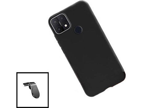Carcasa + Soporte Magnético L Safe Driving Realme C21 PHONECARE Silicona Líquida Negro