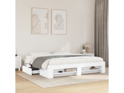 Estructura De Cama Madera De Ingeniería Blanca 200x200 Cm
