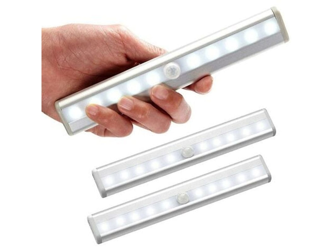 Juego De 3 Luces Led Inalámbricas Con Sensor De Movimiento Para Armarios Y Cajones, 10 Led, Funcionan Con Pilas.