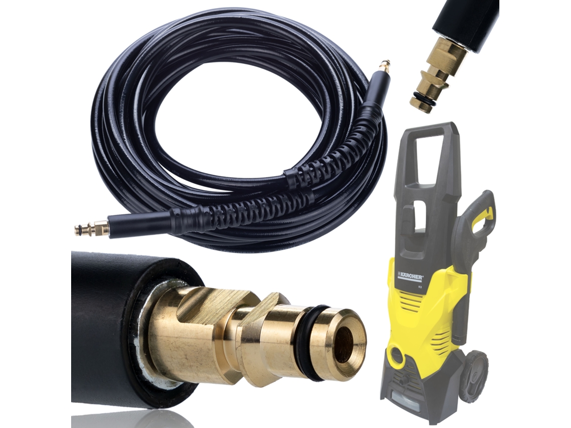 Manguera de alta presión de 10 m con sistema de conexión rápida – Nylon resistente | 180 bar | Compatible con la hidrolimpiadora Kärcher K2-k7