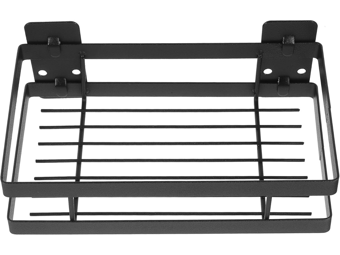 20cm Estante Adhesivo Pared Baño Negro Hierro, Organizador