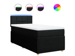 Maison Exclusive - Cama Box Spring Con Colchón Tela Negro 80x200 Cm