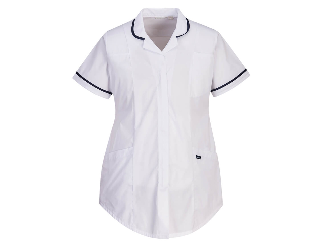 Bata de maternidad elástica: comodidad y estilo para futuras mamás / Azul Hamilton / Talla S Portwest
