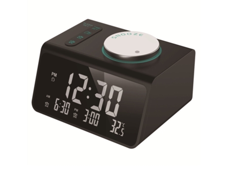 Radio reloj digital temperatura reloj electrónico luz nocturna silenciosa pantalla grande reloj de cabecera reloj despertador dual