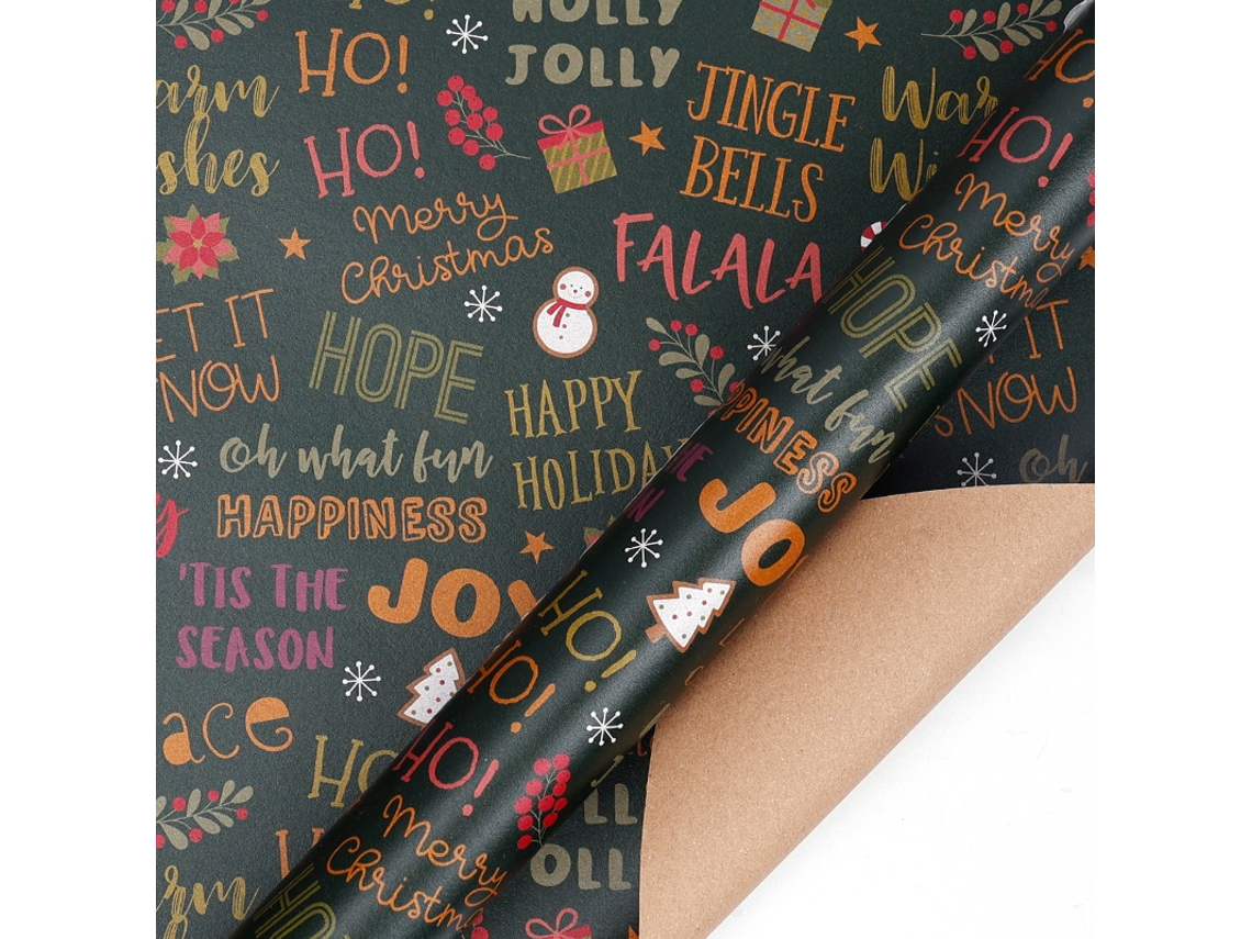 Papel de regalo navideño Eifson, 4 hojas, ideal para las fiestas de invierno, 70 x 50 cm (13)