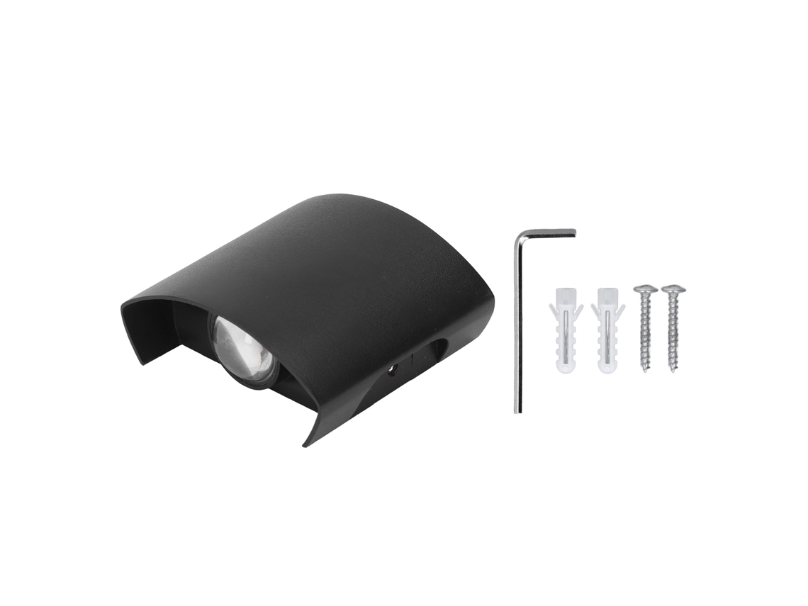 2026-lámpara De Pared Led Impermeable Aluminio Negro Para Exterior 110‑265v Luz Blanca Aplique De Pared Decorativo