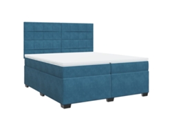 Maison Exclusive - Cama Box Spring Con Colchón Terciopelo Azul 200x200 Cm