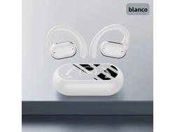 Auriculares Bluetooth 5.3 Con Gancho Para La Oreja (blancos), Baja Latencia Y Cancelación De Ruido Estéreo Para Juegos Y Deportes.