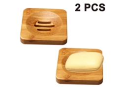 Jabonera De Madera, 2 Piezas, Para Baño, Caja De Bambú Antimoho RNEMITERY
