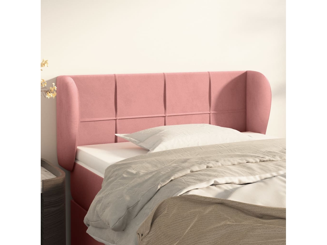 Cabecero De Terciopelo Rosa 93x23x78/88 Cm