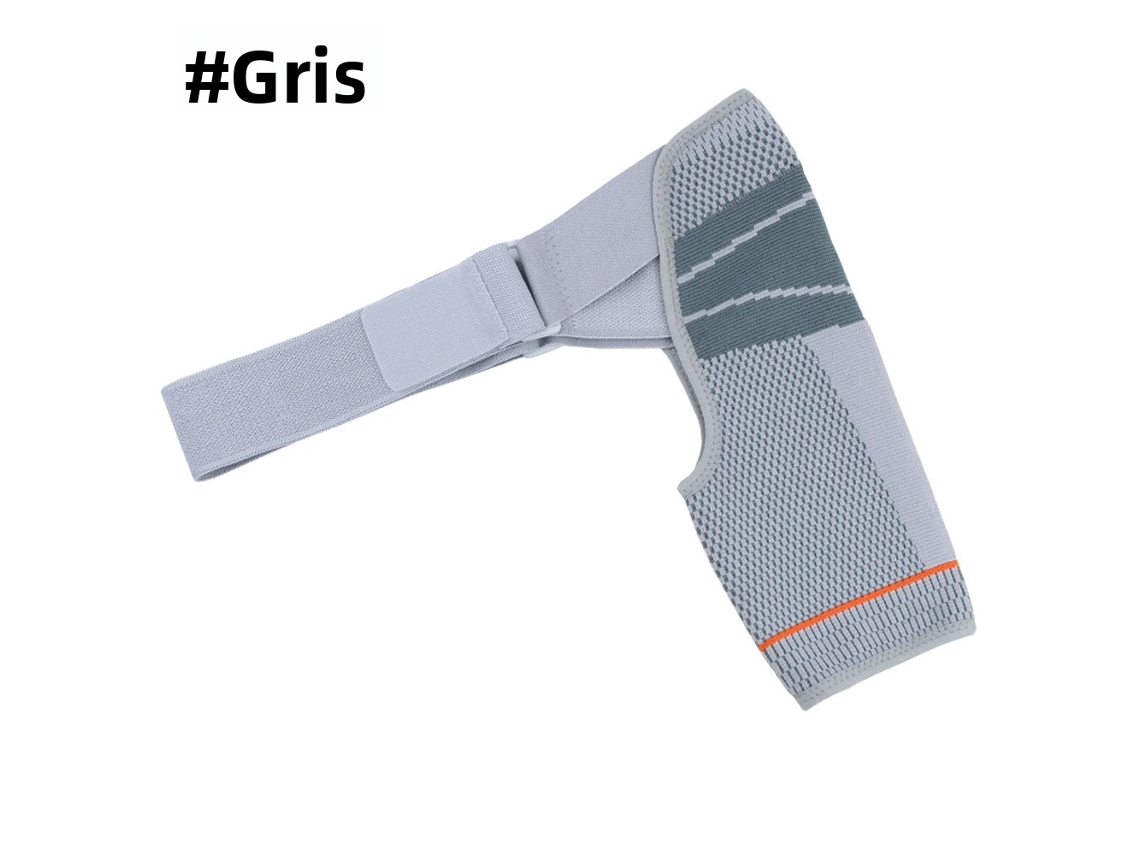 Soporte de hombro de una pieza, manga de compresión ajustable para soporte de brazo Mdug (gris L/XL)