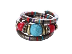 Pulsera multicapa de cuentas turquesas, estilo bohemio, ideal para mujeres y niñas, regalo de joyería, Nostalgia88