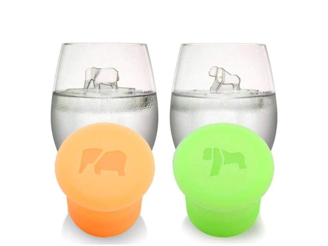 Molde De Silicona 3d Con Forma De Animales: Elefante Y Orangután. Ideal Para Congelar.