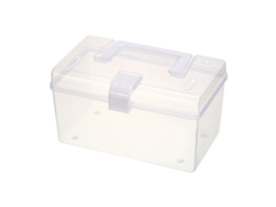 Caja De Almacenamiento Transparente Con Asa, Gran Capacidad, Organizador De Escritorio Portátil, 19,5 X 11 X 10,5 Cm