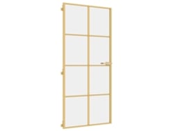 Puerta de interior VIDA XL dorada vidrio templado y aluminio (93x201,5 cm)