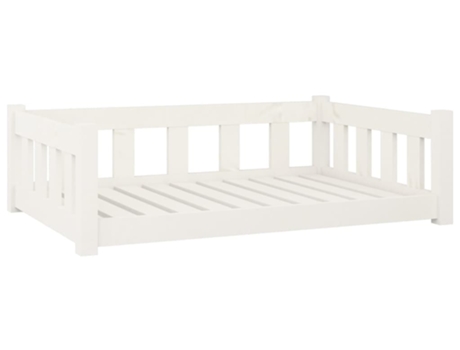vidaXL Cama para perros madera maciza de pino blanco 95,5x65,5x28 cm