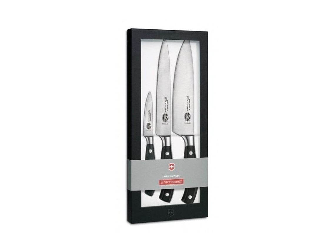 Juego de 3 cuchillos de cocina Victorinox forjados, acero de alta calidad