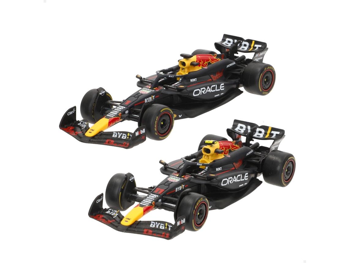 Conjunto De 2 Carros Modelo F1 2024 Oracle Red Bull Rb20, Max Verstappen E Sergio Pérez, 143 Burago