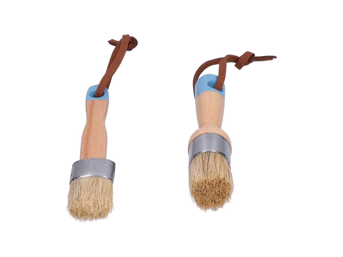 Juego De 2 Pinceles Y Cera (1 Unidad De Cada Uno) Para Pintar Muebles Y Decorar El Hogar.