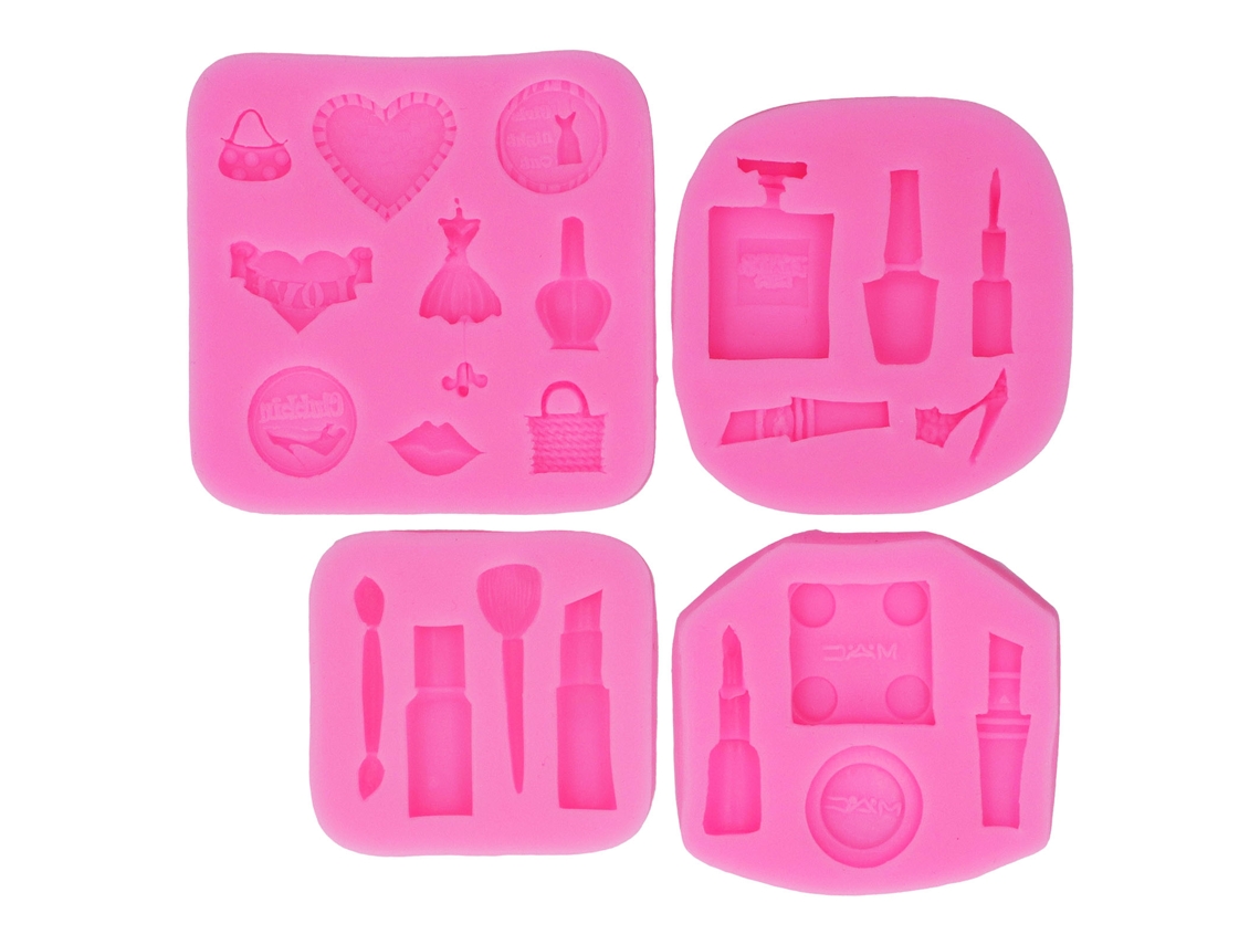 4 Moldes De Silicona Antiadherentes De Grado Alimenticio Para Pasteles, Chocolate Y Fondant.
