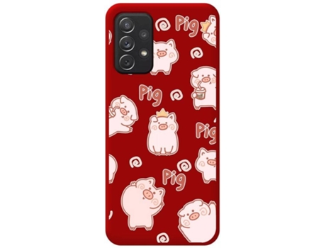 Carcasa Samsung Galaxy A52 / A52 5G / A52s 5G TUMUNDOSMARTPHONE Cerdos Rojo