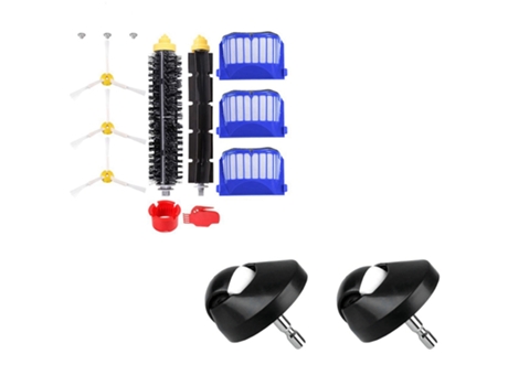 2x conjunto de ruedas, para IRobot Roomba I7 I7 Plus E5 E6 E7 500 600 700 800 900 y 1 Juego de rueda de filtro de cepillo lateral de rodillo