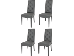 Conjunto de 4 Cadeiras T M C S Chantal (Cinzento Escuro - 99x46x55 cm - Madeira)