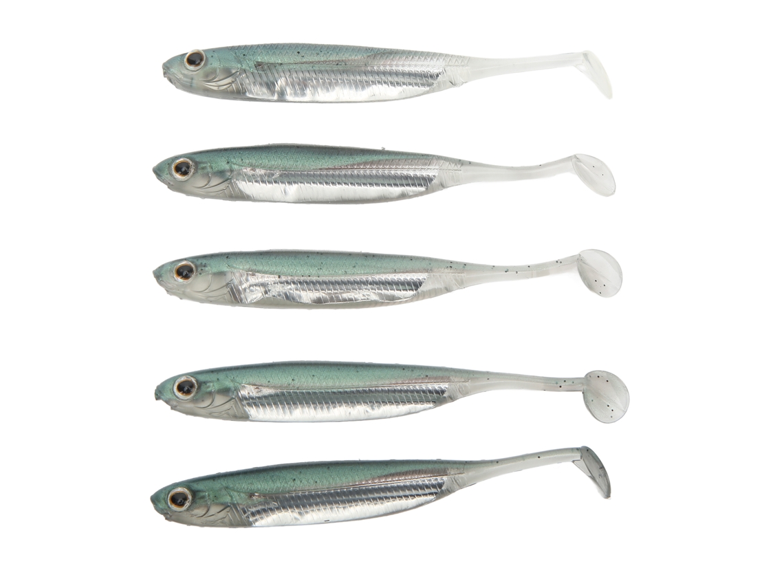 Danu26-5 Piezas Cebo De Pesca Artificial Suave Simulado Con Ojos 3d Silicona Ambiental Verde