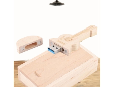 HURRISE Unidad de Memoria Flash de Madera en Forma de Guitarra Unidad Flash USB 2.0 U Disk para PC 8G Accesorio de Computadora