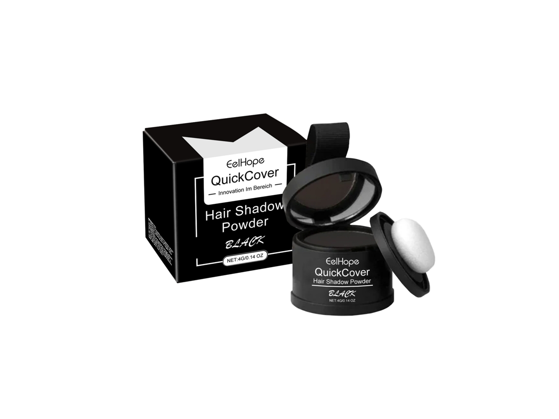 Polvos para retoque de cabello negro para una cobertura rápida y eficaz.