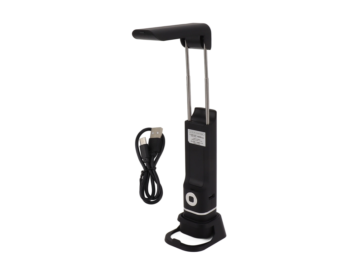Lámpara de oficina LED 2026 con linterna, protección ocular, luz de lectura multifuncional, batería externa portátil, color negro.