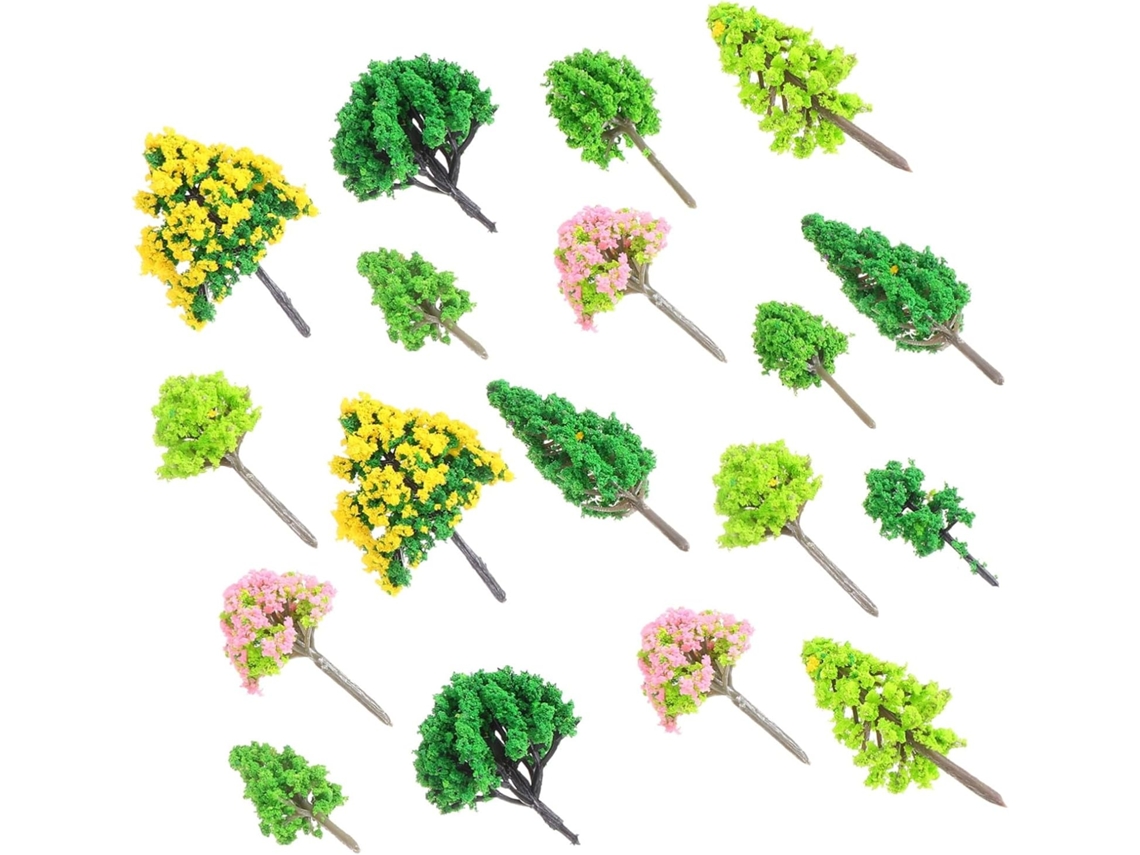 55 Piezas De Árboles En Miniatura, Plástico Flexible, Aspecto Realista, Kits De Modelismo.