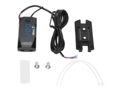 Yncm2026-meter Electrónico Led Impermeable 3 En 1 Para Motocicleta: Reloj Digital, Termómetro Y Voltímetro Con Luz Azul