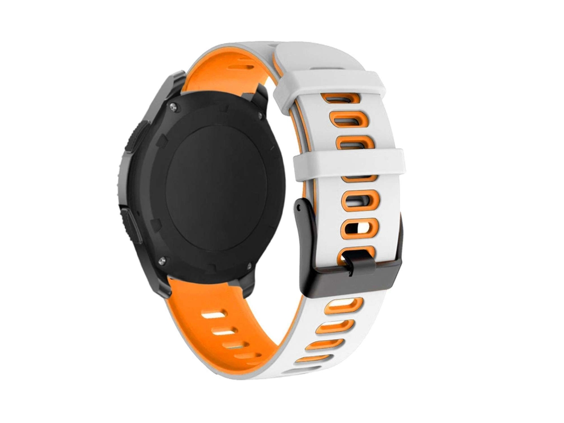 Correa Pioneer para Garmin Forerunner 245 Music Blanco y Naranja