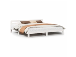 Maison Exclusive - Estructura De Cama Sin Colchón Madera Maciza Blanca 200x200 Cm