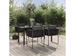 Juego de comedor de jardín negro de 2 piezas Dkd Home Decor