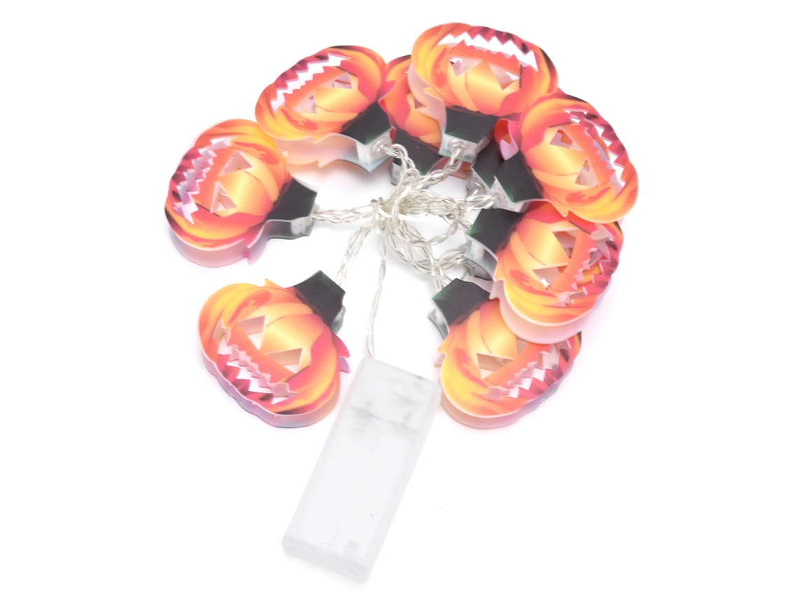 2026-luces De Cadena De Calabaza Hueca Con 10 Led, Luz Cálida, Decoración De Halloween Para Interior Y Exterior, Fiesta Y Festivales
